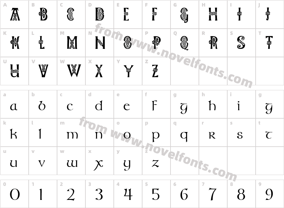 Celtic KnotsCharacter Map