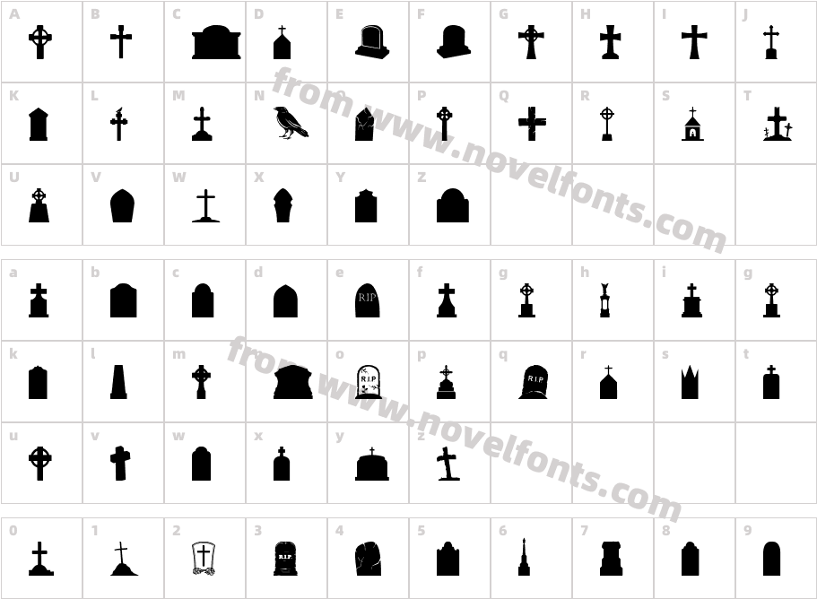 Cemetery IconsCharacter Map