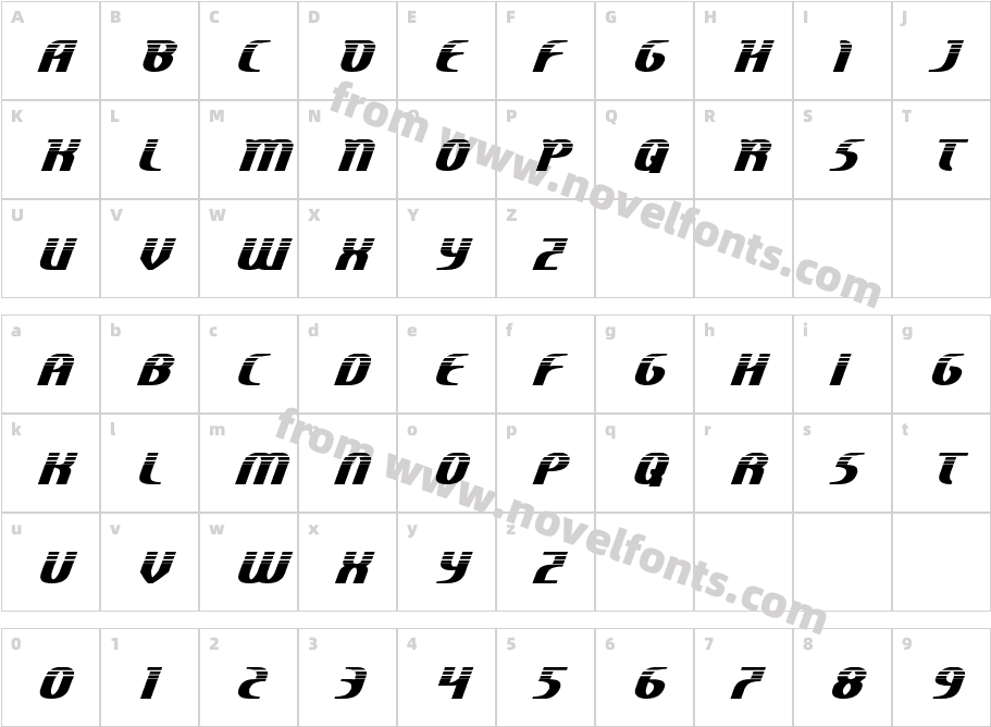 Centaurus HalftoneCharacter Map