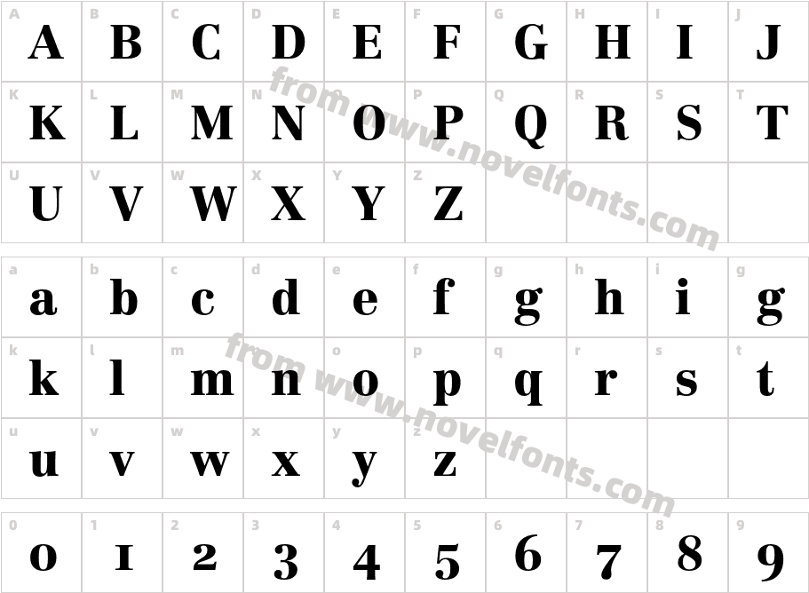 Centennial-BlackOsFCharacter Map