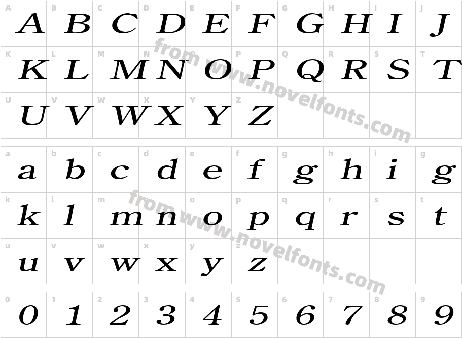 Cento Extended ItalicCharacter Map