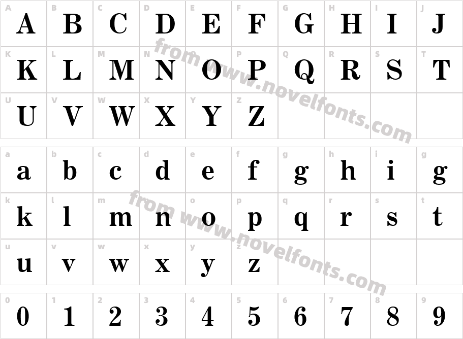 Century Expanded Bold BTCharacter Map