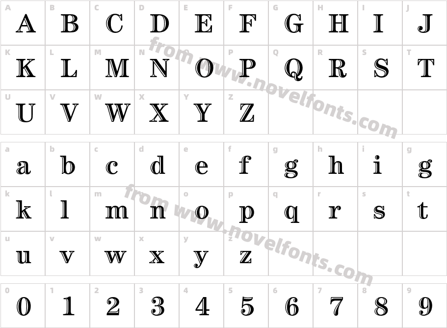 Century-HandtooledBoldCharacter Map