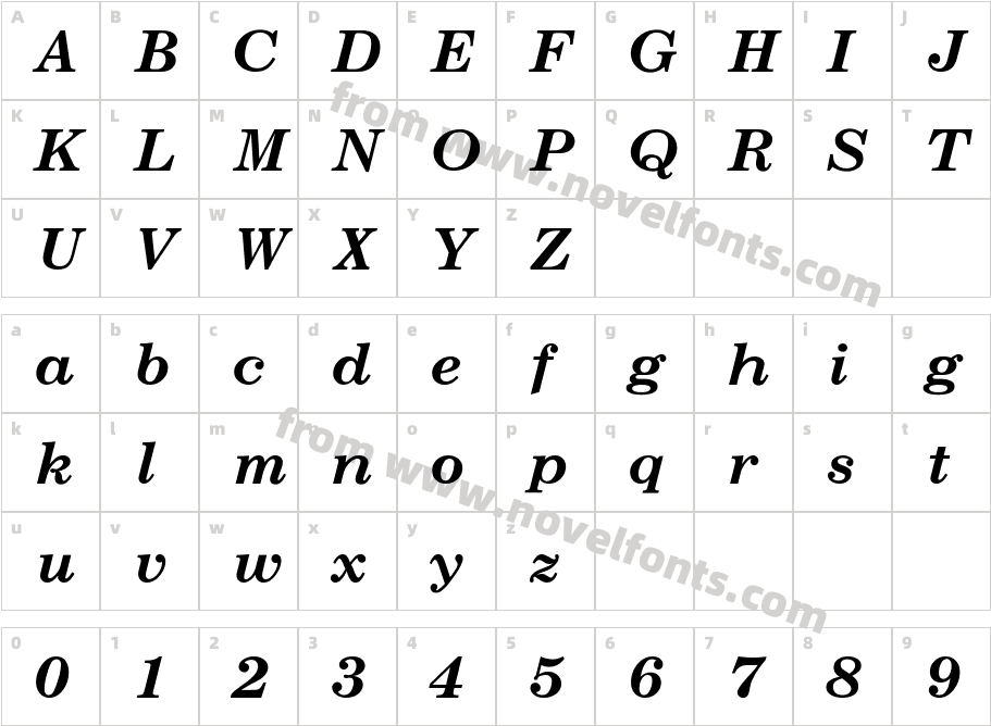 Century-Schoolbook-Bold-ItalicCharacter Map