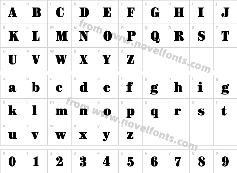 Century-UltraCondensedCharacter Map