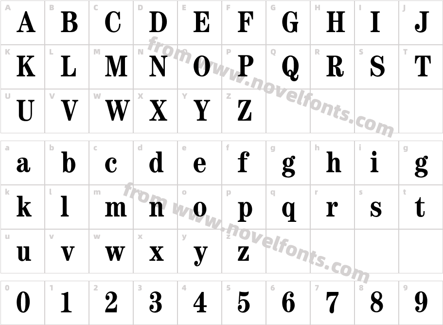 CenturyCondBoldCharacter Map