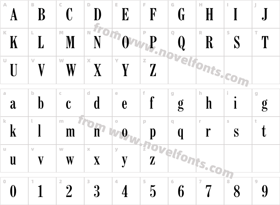 CenturyFB-BoldCondensedCharacter Map