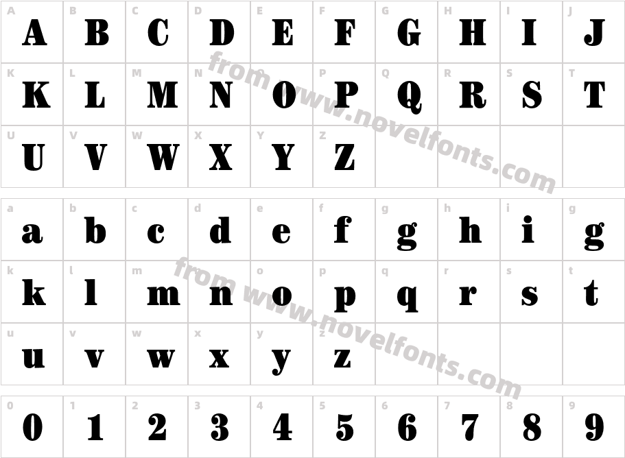 CenturyITCCondensedBQ-UltraCharacter Map