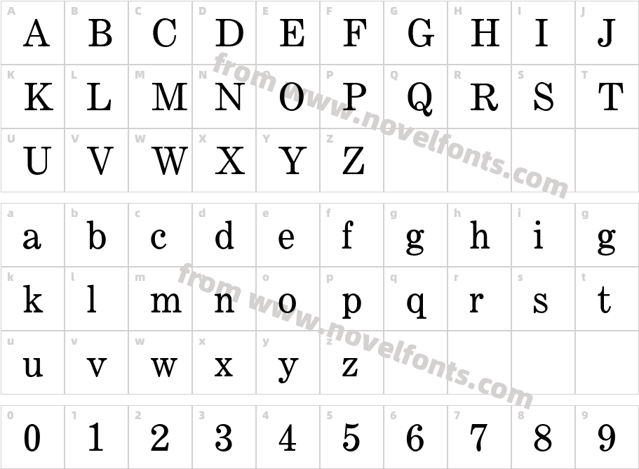 CenturyMTStdCharacter Map