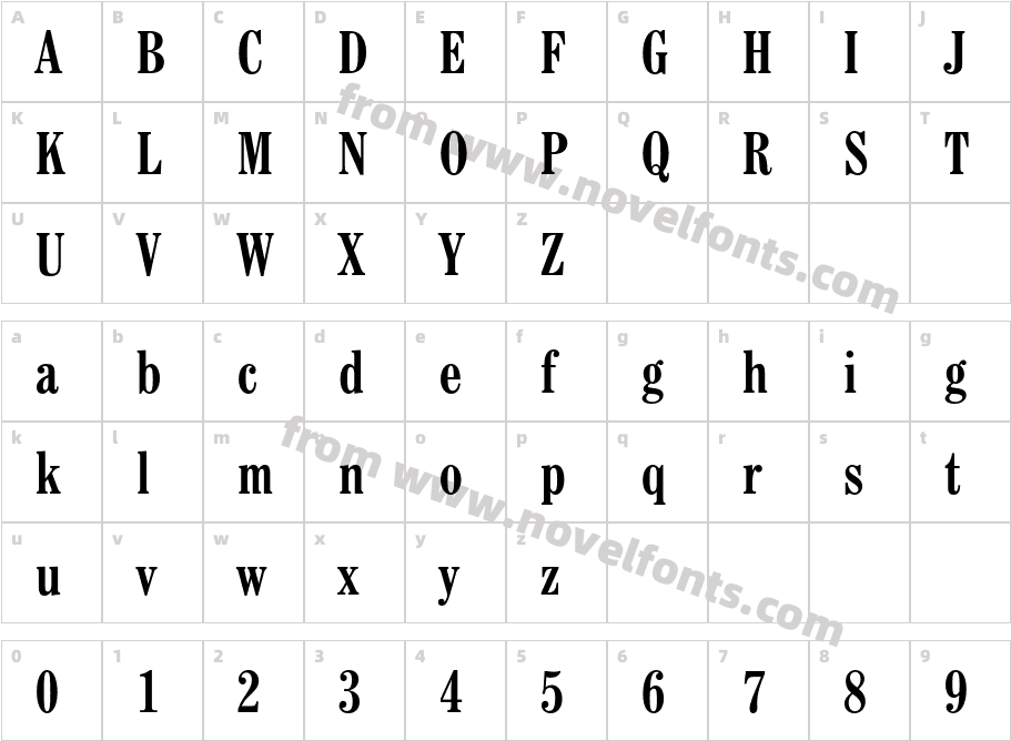 CenturySchoolbookBT-BoldCondCharacter Map