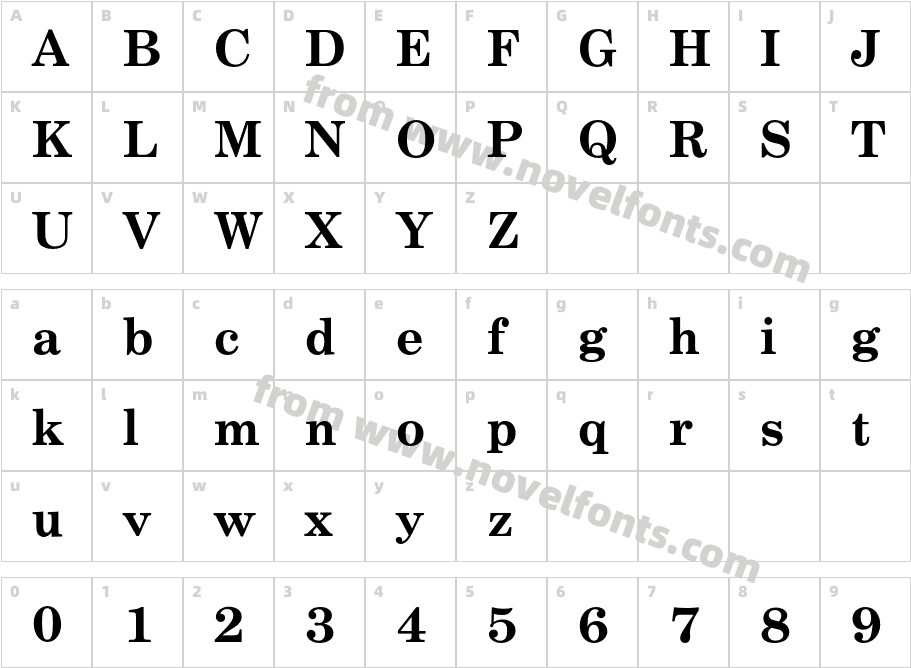 CenturySchoolbookEF-BolCharacter Map