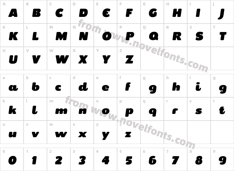 Cepo-ItalicCharacter Map