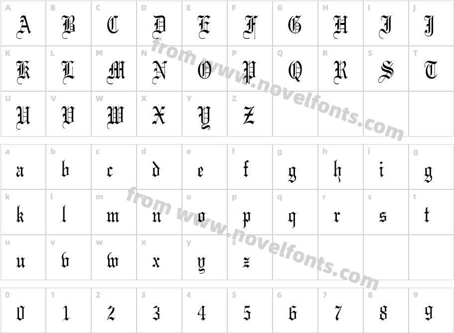 CertificateCondensedRegularSWFTECharacter Map