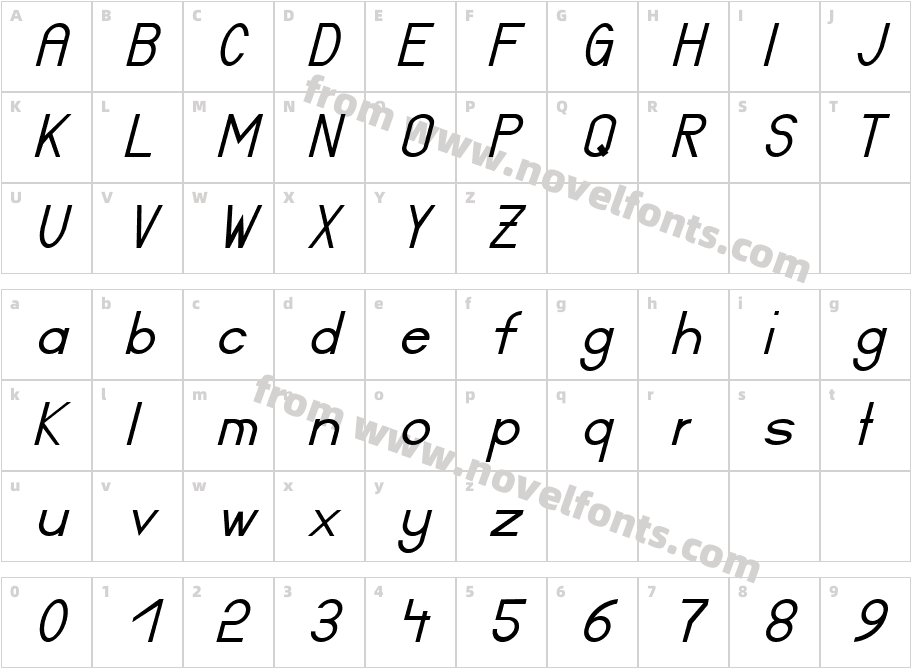 Certified ItalicCharacter Map