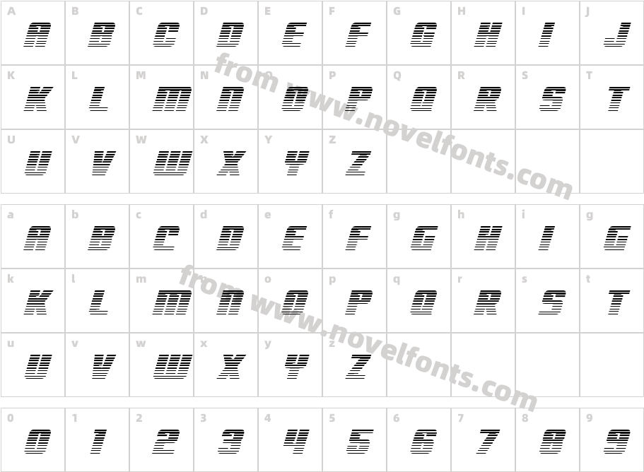 '89 Speed Affair Gradient2ItalCharacter Map