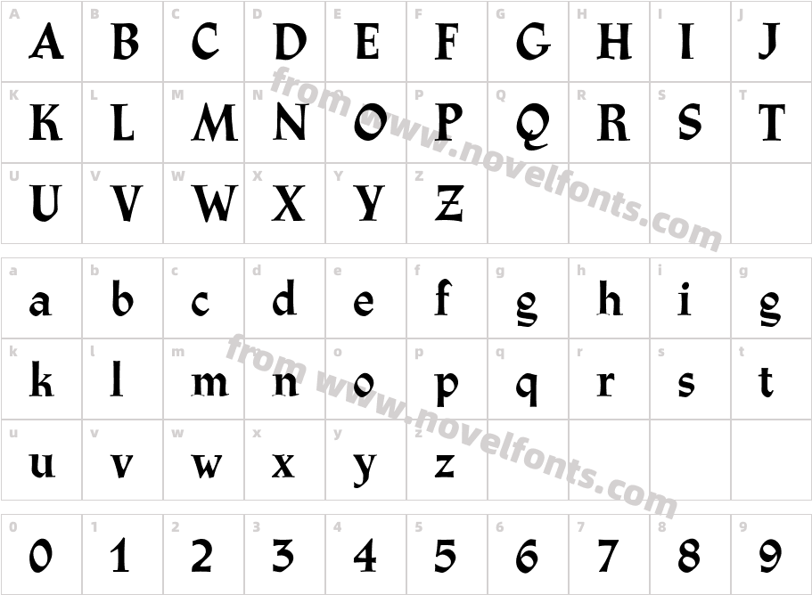 CgAthenaeumBoldCharacter Map