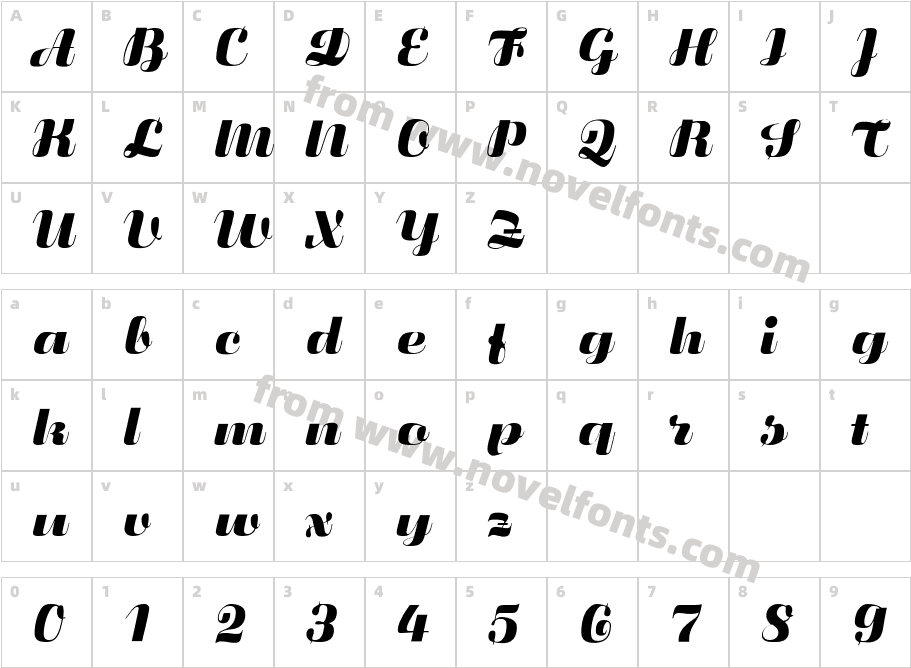 CgFluidum-BoldCharacter Map