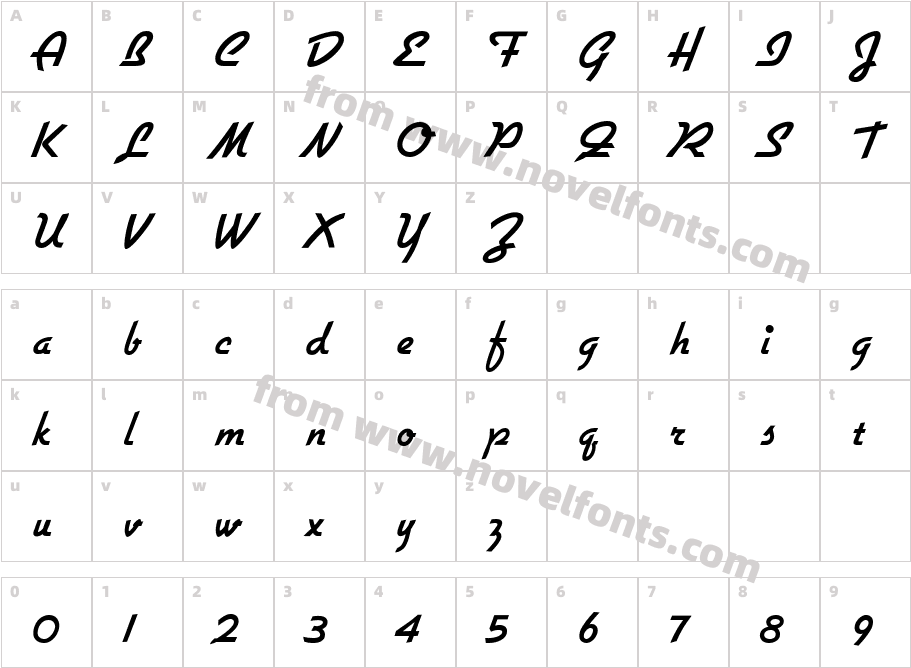 CgGilliesGothicBdCharacter Map