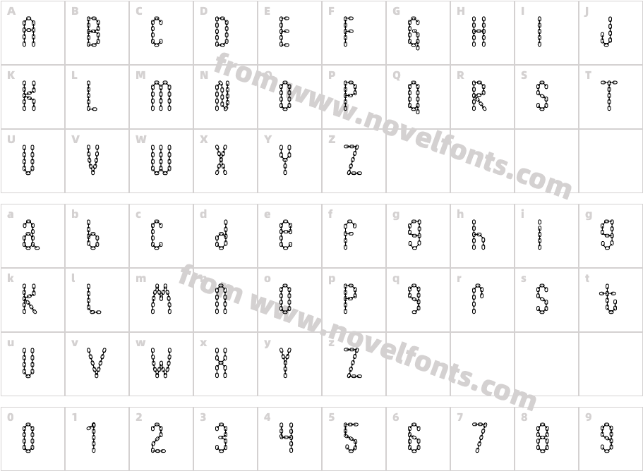 ChainFontBlackCharacter Map