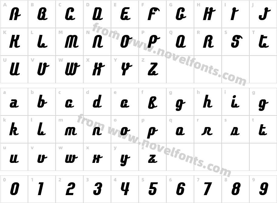 Chaingothic ExtraBoldCharacter Map