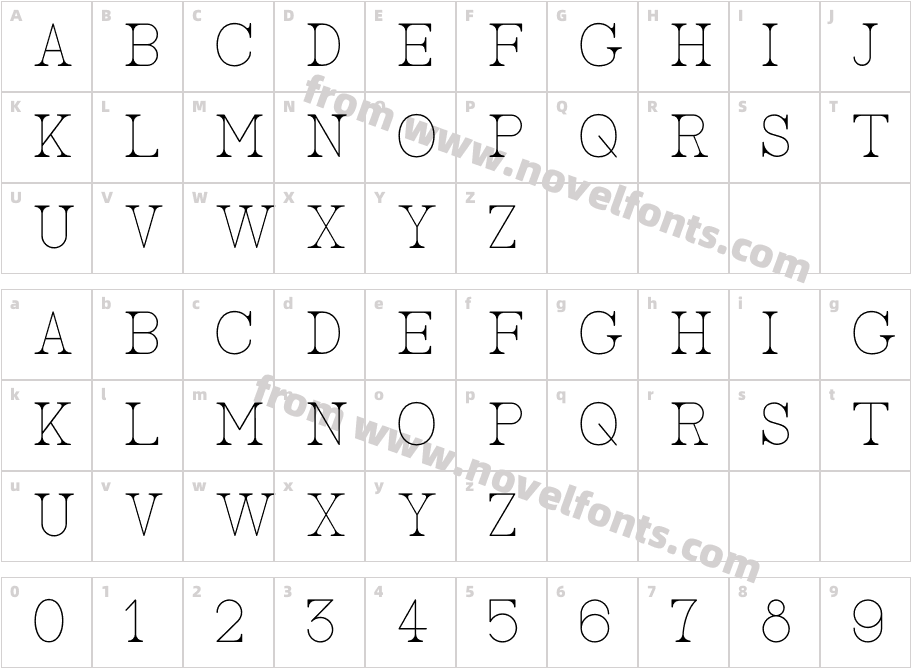 AC Big Serif OneCharacter Map