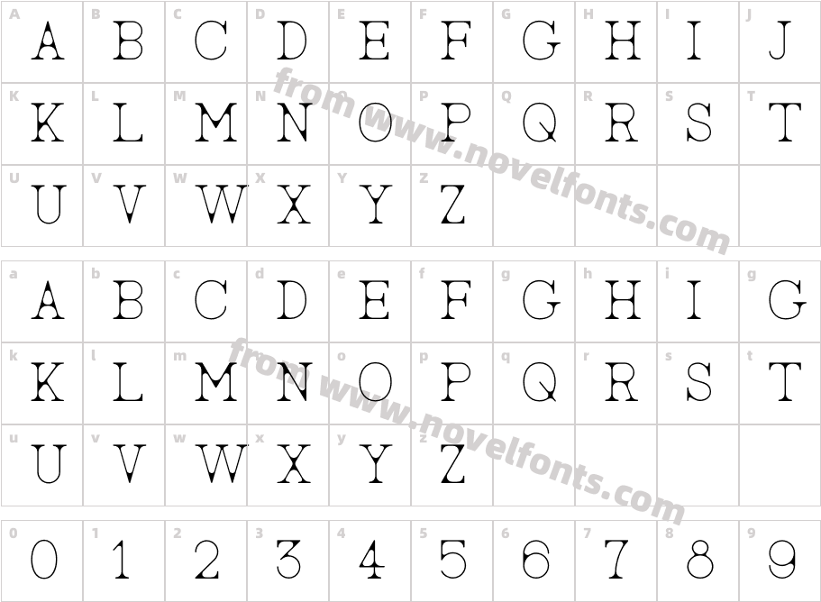 AC Big Serif TwoCharacter Map