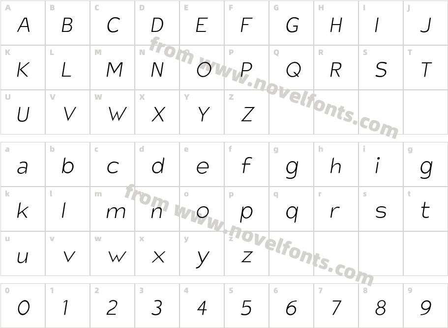 Charger Sport Hairline ObliqueCharacter Map