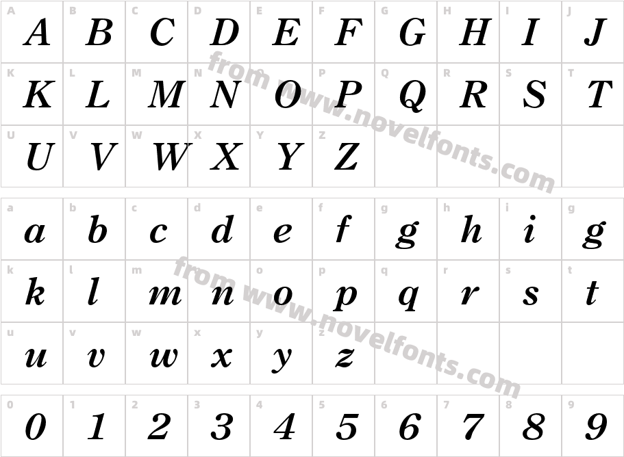 CenturyOSMTStd-BoldItalicCharacter Map