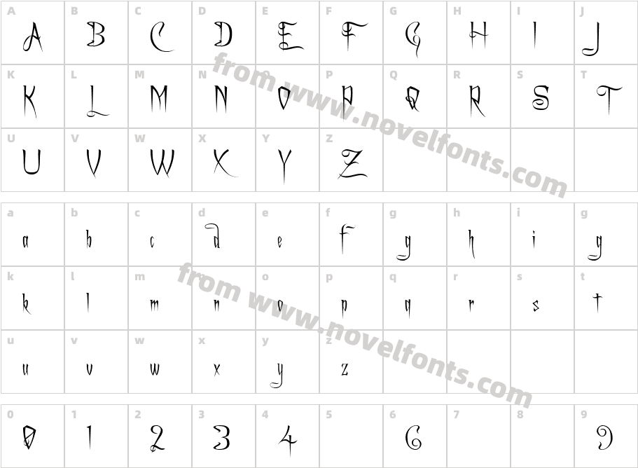 Charming FontCharacter Map