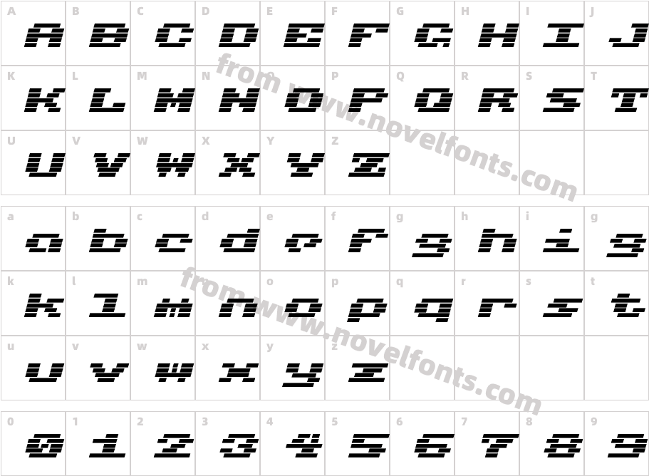 Charmset RegularCharacter Map