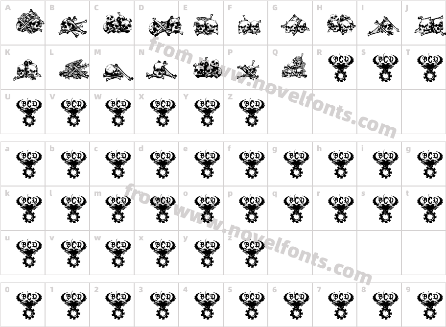 Charnel HouseCharacter Map