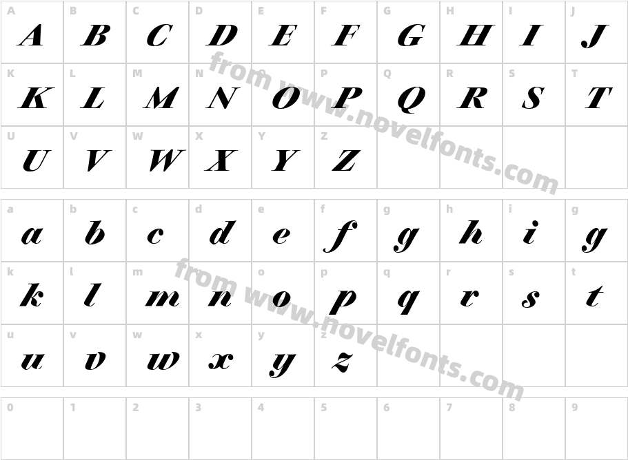 Charpentier Classicistique Reduced Bold ItalicCharacter Map