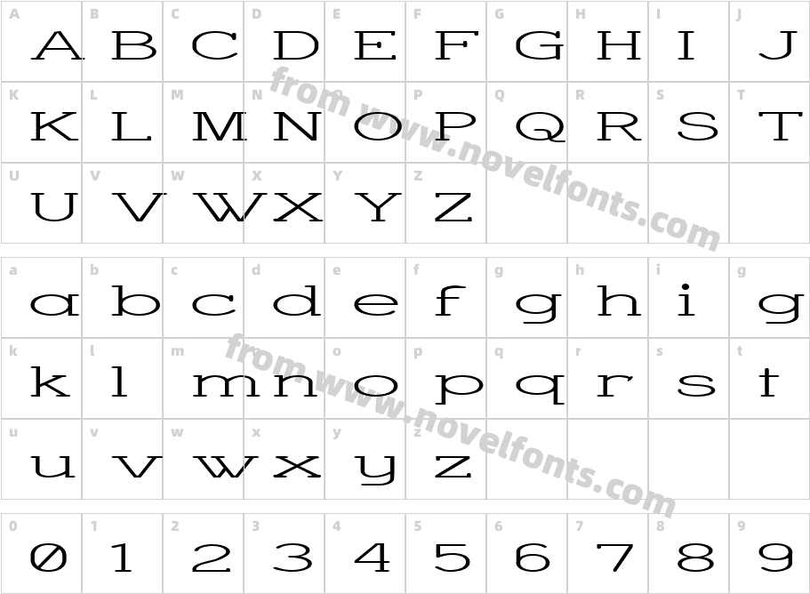 Charrington SuperwideCharacter Map