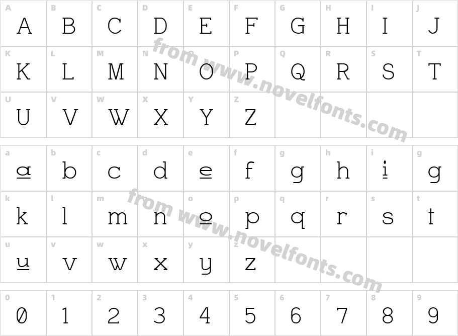 Charrington UpperCharacter Map