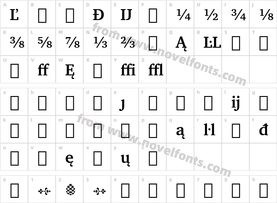 Charter BdExt BT Bold ExtensionCharacter Map