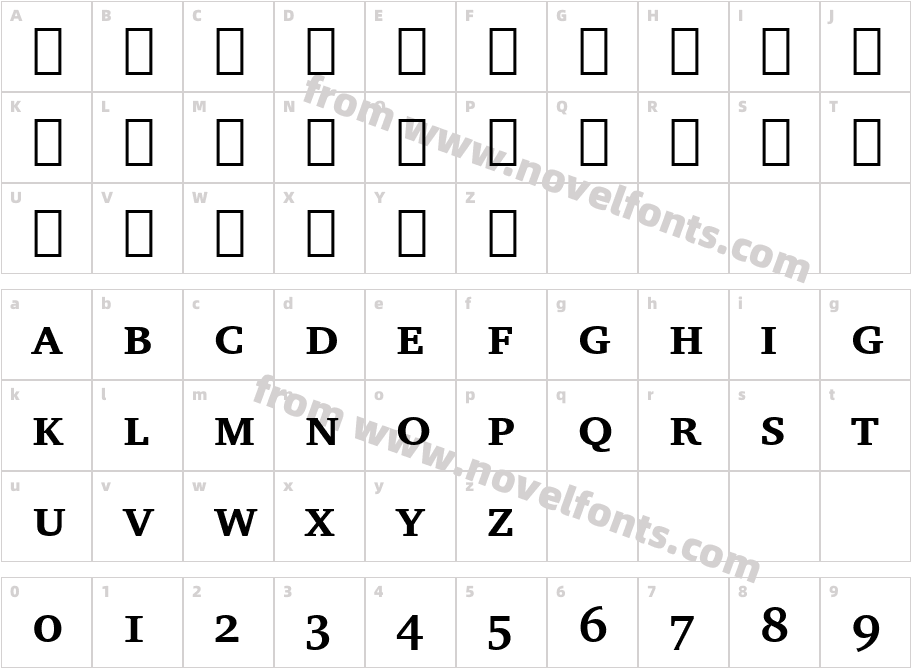 Charter BdSmCap BT Bold Small CapCharacter Map