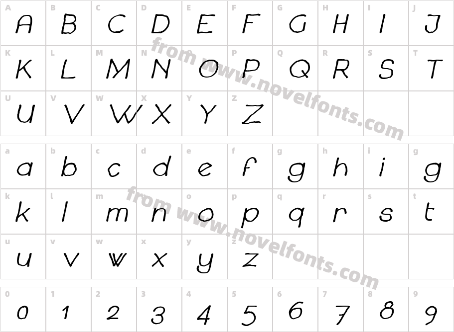 Chavenir Bold ItalicCharacter Map