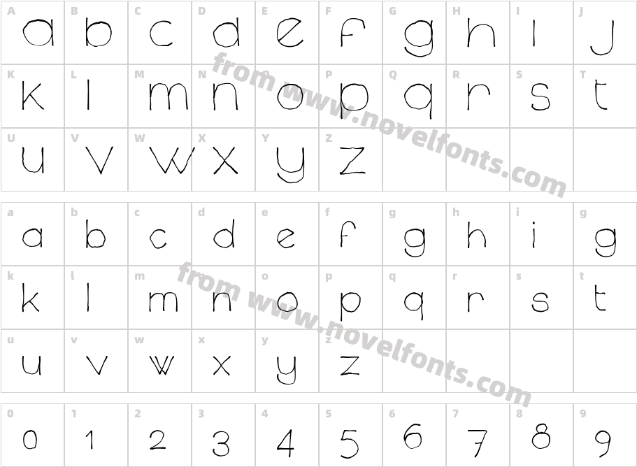 Chavenir Lower Case LCCharacter Map