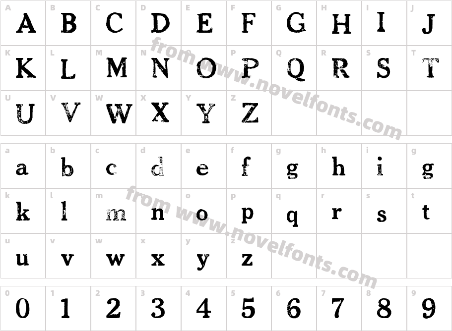 CheltPress TrialCharacter Map