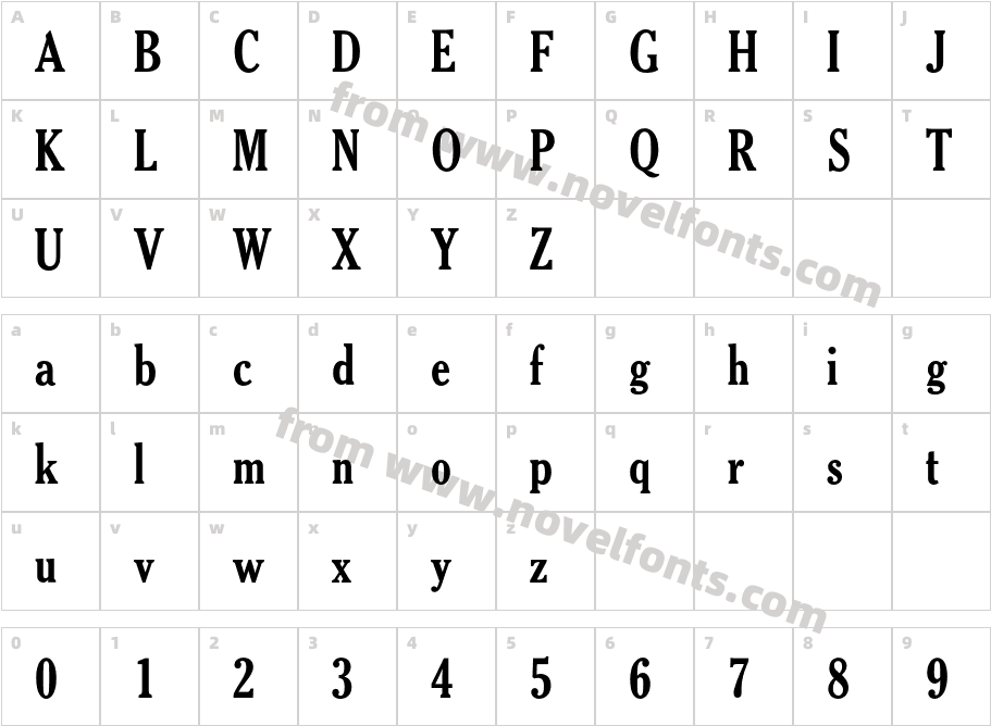 CheltenhamATFCondensedBQ-BoldCharacter Map