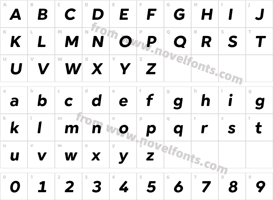 Cerco DEMO Bold ItalicCharacter Map