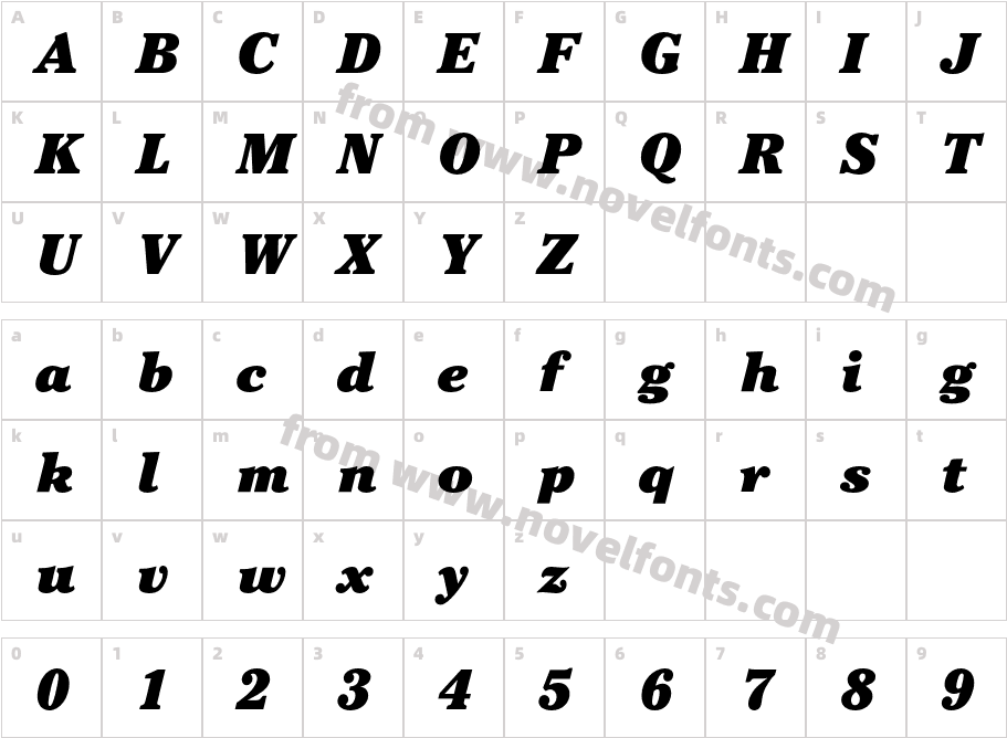 CheltenhamEF-UltraItalicCharacter Map