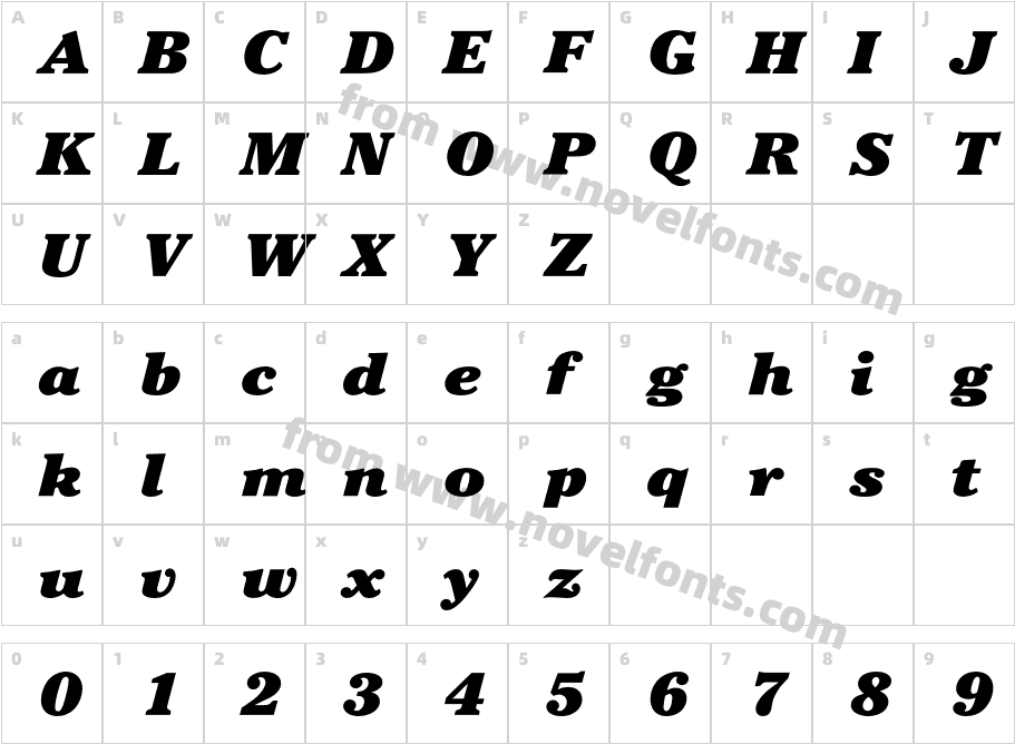 CheltenhamITCBQ-UltraItalicCharacter Map