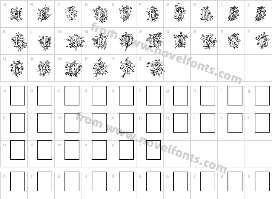 Cherubim InitialsCharacter Map