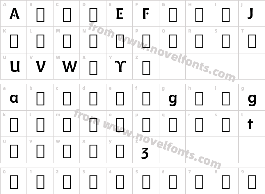 Chianti Alt BT Bold AlternateCharacter Map