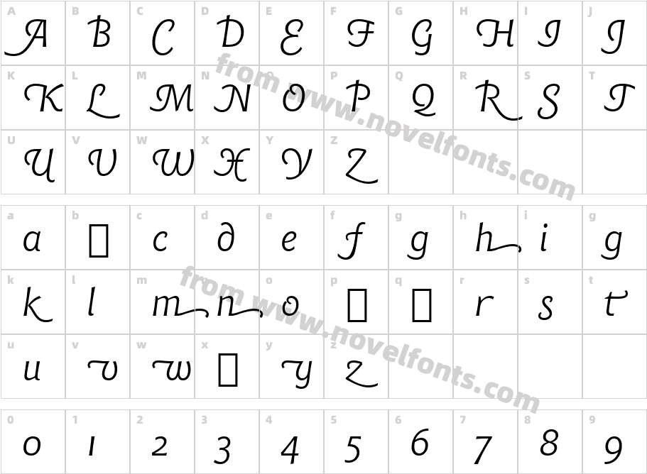 Chianti ItSwash BT Italic SwashCharacter Map