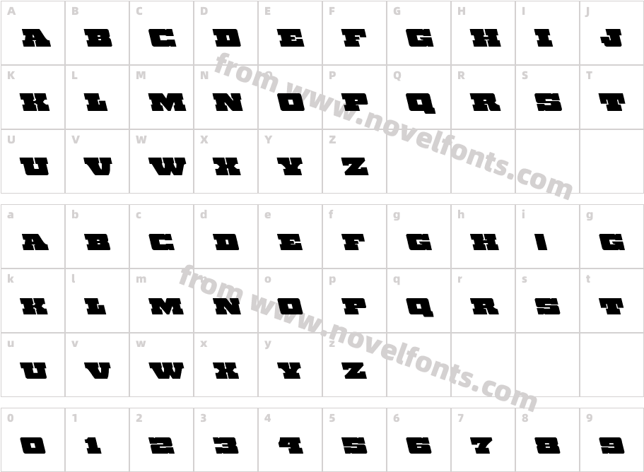 Chicago Express LeftalicCharacter Map