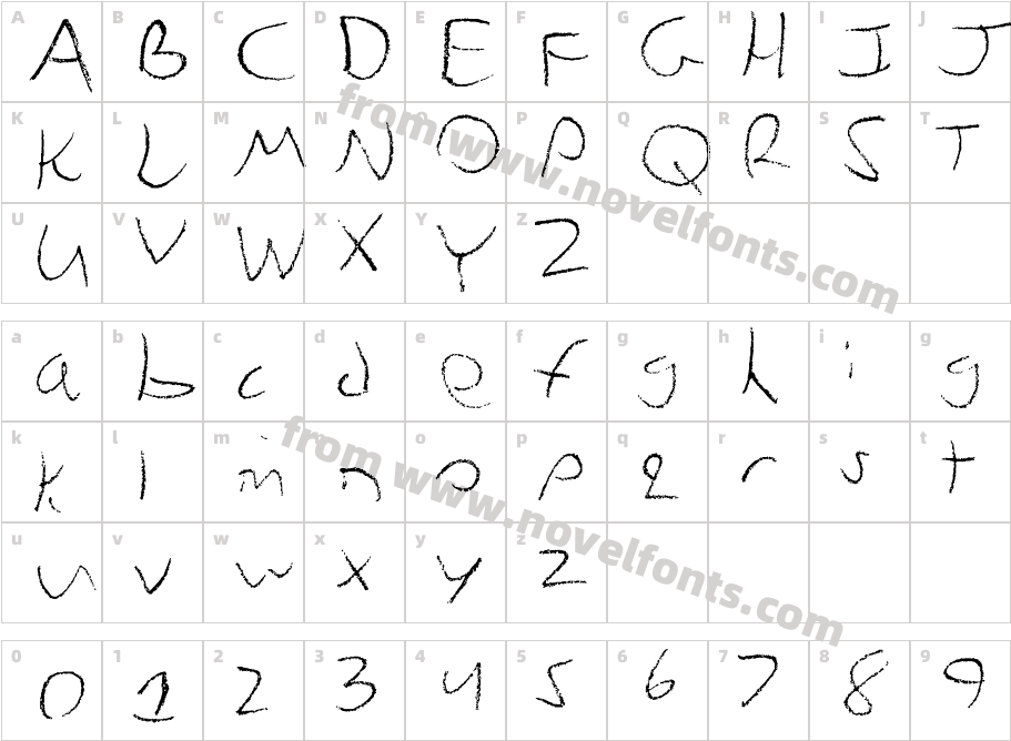 Chicken Scratch (ZoidXsa)Character Map