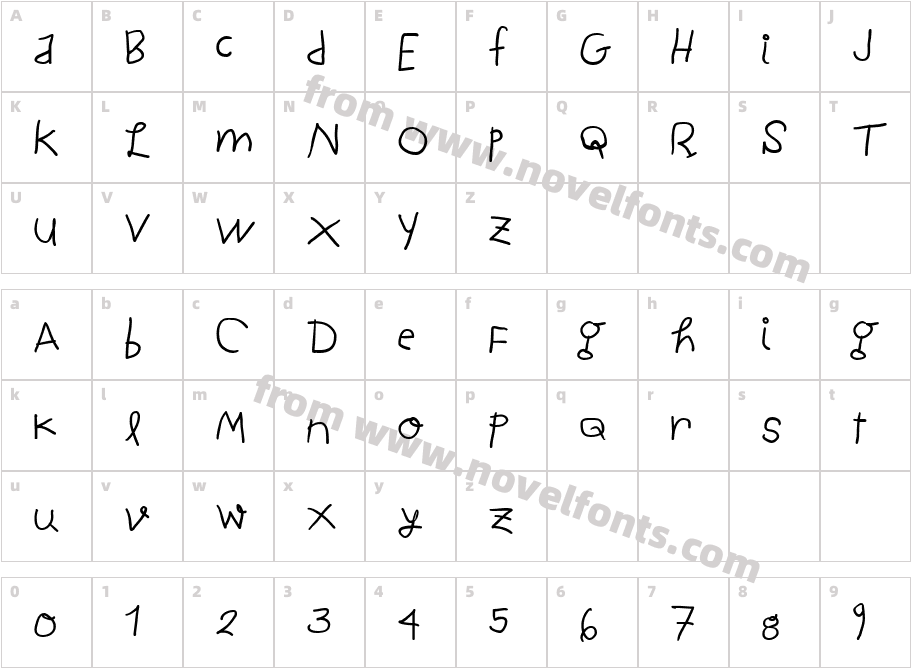 ChildWritten-BoldCharacter Map