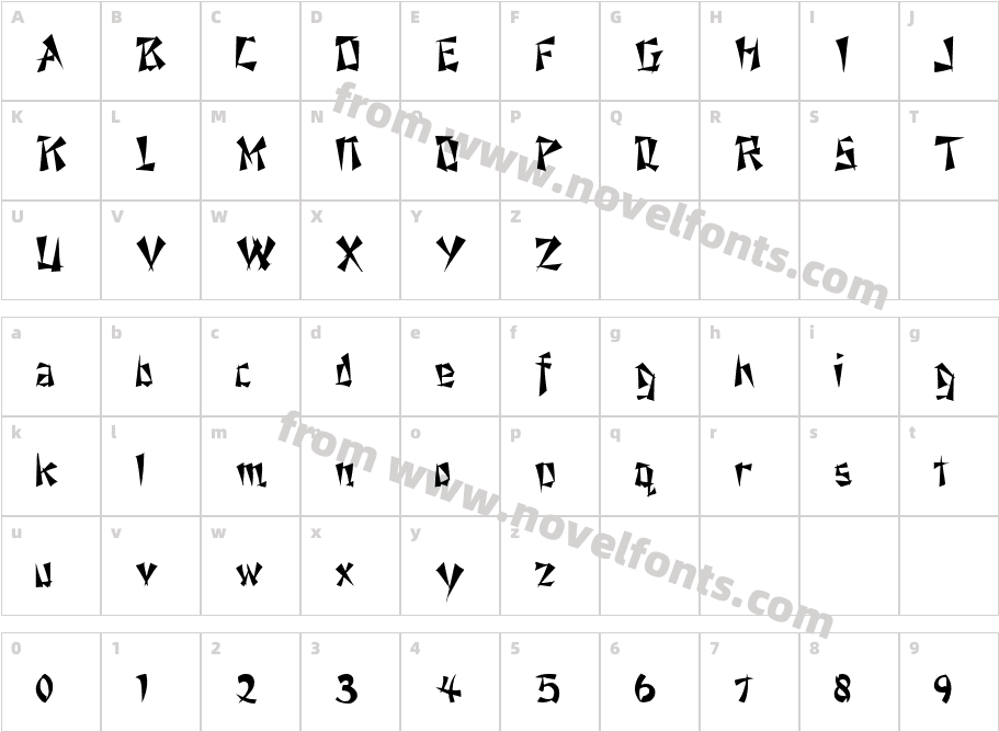 ChineseMenu RegularCharacter Map